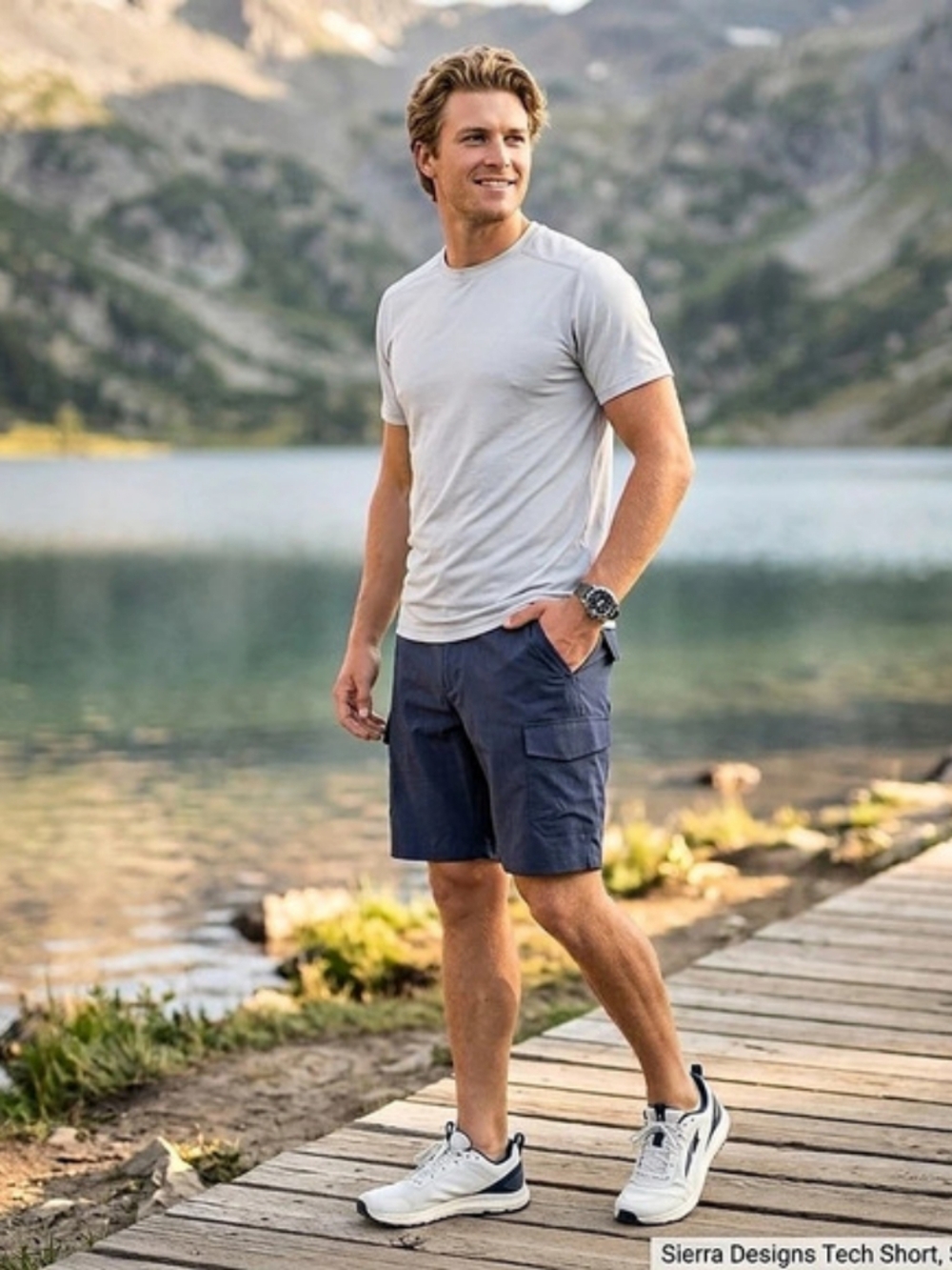 Sierra Designs Men Tech Short Cargo Shorts in Gray Size 36 NWT